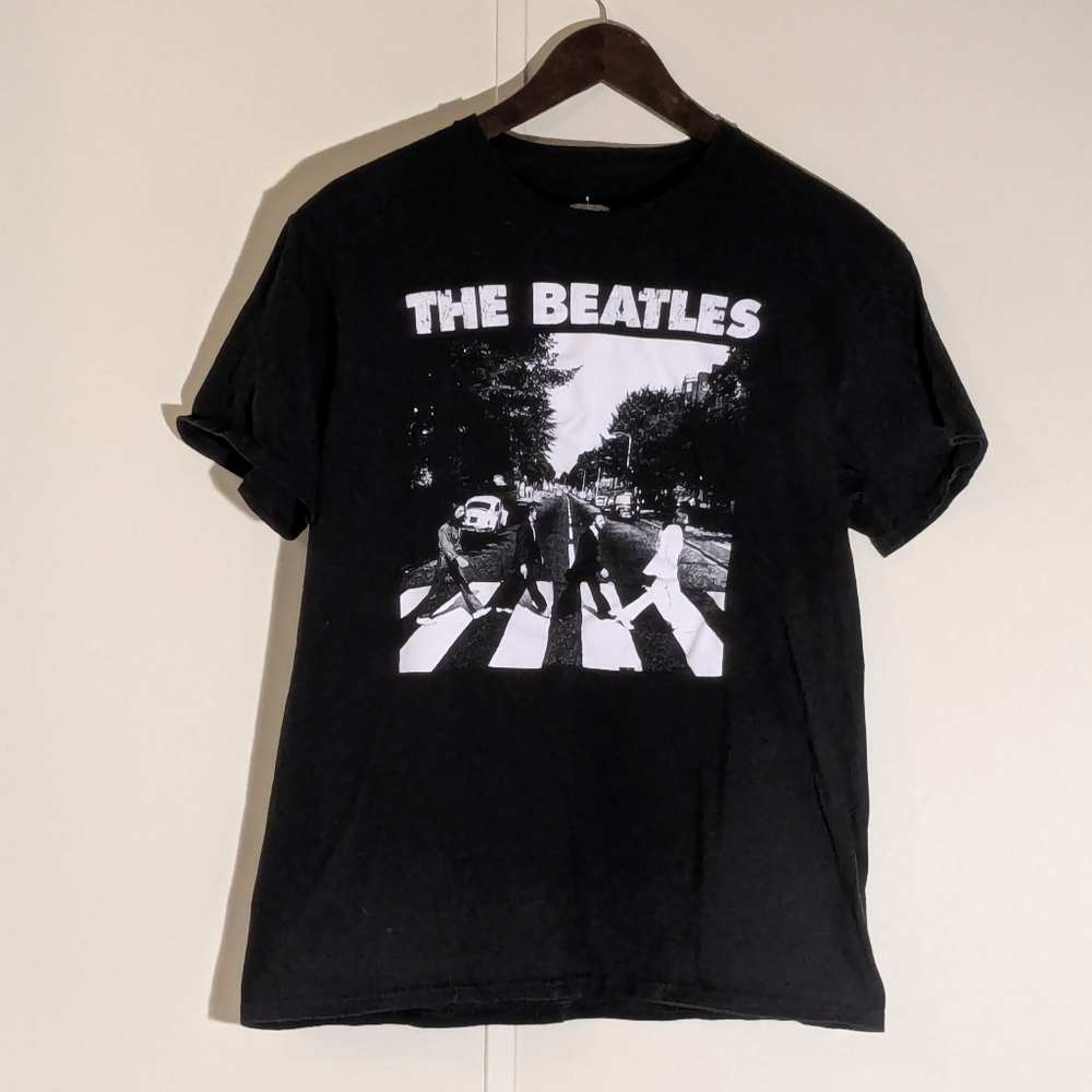 The Beatles Abbey Road Men’s Large Black Graphic Band T-Shirt Hybrid Apparel